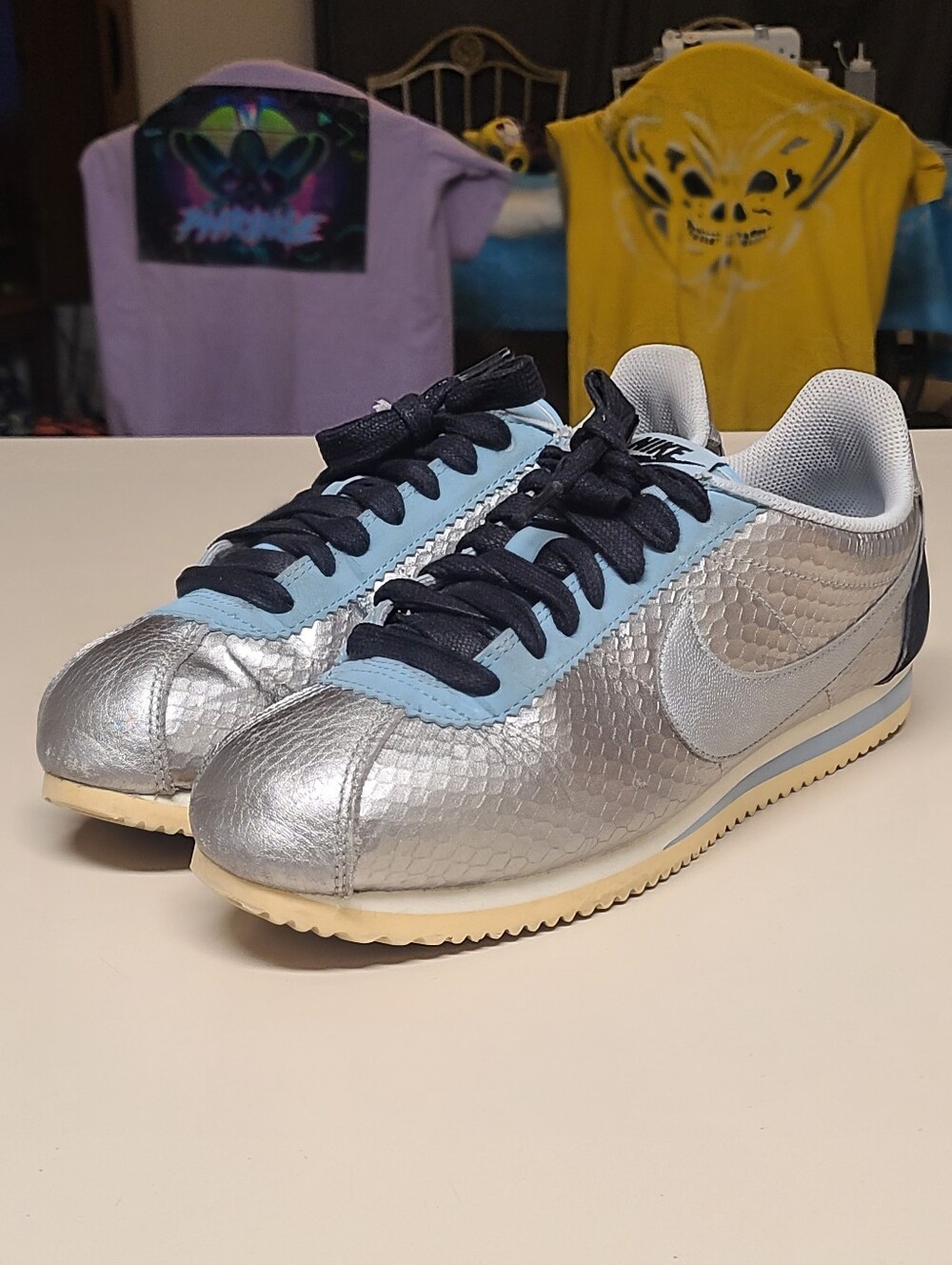 Nike Classic Cortez Leather Premium Python casual low top sneakers size 8.5